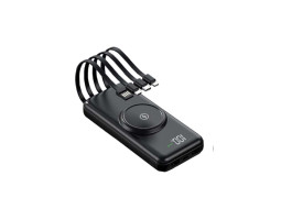Универсальная мобильная батарея 14000 mAh, Sunix PB-16, Black, 2xUSB, wireless charge + 4in1 кабеля