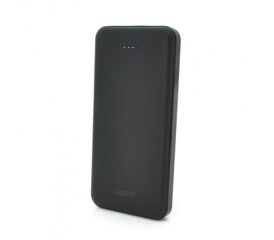 Универсальная мобильная батарея 10000 mAh, Asonic AS-P10, Black, 2xUSB, кабель microUSB