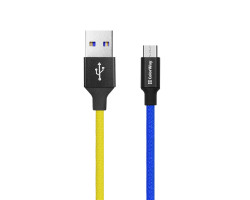 Кабель USB 2.0 - 1.0m AM/ microUSB, ColorWay Yellow/ Blue, National, 2.4A-foto4