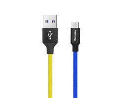 Кабель USB 2.0 - 1.0m AM/ microUSB, ColorWay Yellow/ Blue, National, 2.4A-foto4