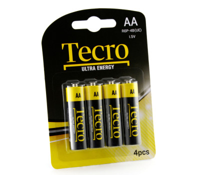 Батарейка R6 (AA), солевая, Tecro, 1 шт, 1.5V, Blister (R6P-4B (UE)) Батарейка R6 (AA), солевая, Tecro, 1 шт, 1.5V, Blister (R6P-4B (UE))
