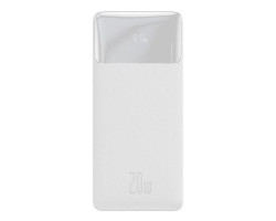 Универсальная мобильная батарея 20000 mAh, 20W, Baseus PPDML-M02, White, 2xUSB, экран