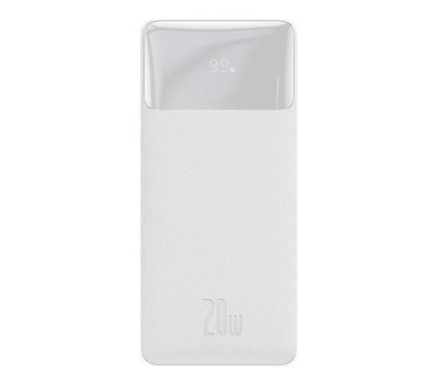 Универсальная мобильная батарея 20000 mAh, 20W, Baseus PPDML-M02, White, 2xUSB, экран Универсальная мобильная батарея 20000 mAh, 20W, Baseus PPDML-M02, White, 2xUSB, экран