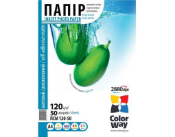 Фотопапір ColorWay, самоклеючий, матовий, A4, 120/ 80 г/ м?, 50 арк (PMS1208050A4)