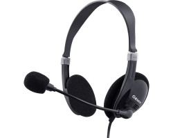 Наушники Gemix HP-120MV Black, 2 x Mini jack (3.5мм), накладные, регулятор громкости, кабель 2.4 м
