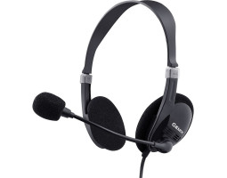 Наушники Gemix HP-120MV Black, 2 x Mini jack (3.5мм), накладные, регулятор громкости, кабель 2.4 м