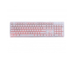 Клавиатура Gembird KB-UML3-01-W-UA, 3-х цветная подсветка клавиш, USB, White
