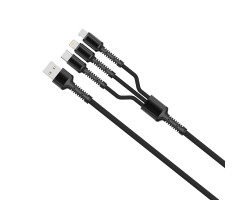 Кабель USB > Lightning + microUSB + Type-C , ColorWay, 1.0м, Black (CW-CBU3003-GR)-foto3