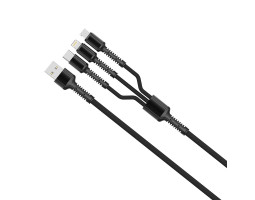 Кабель USB > Lightning + microUSB + Type-C , ColorWay, 1.0м, Black (CW-CBU3003-GR)-foto3