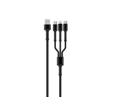 Кабель USB > Lightning + microUSB + Type-C , ColorWay, 1.0м, Black (CW-CBU3003-GR)-foto4
