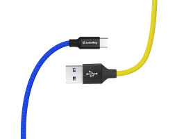 Кабель USB  - 1.0m AM/ Type-C  ColorWay, National (CW-CBUC052-BLY)-foto4