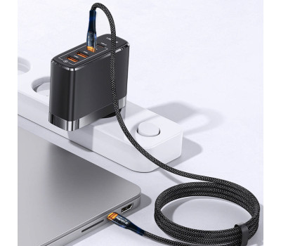 Кабель USB  - 1.2m Type-C/ Type-C (папа-папа) ColorWay Grey, 100w (CW-CBPDCC053-BK)