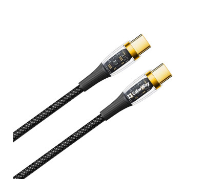 Кабель USB  - 1.2m Type-C/ Type-C (папа-папа) ColorWay Grey, 100w (CW-CBPDCC053-BK)