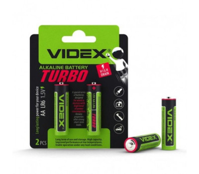 Батарейка AA (LR06), щелочная, Videx Turbo, 1.5V, Blister, за 1ШТ,
