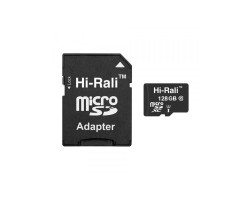 Карта памяти microSDXC, 128Gb, Class10 UHS-3, Hi-Rali, SD адаптер (HI-128GBSD10U3-01)