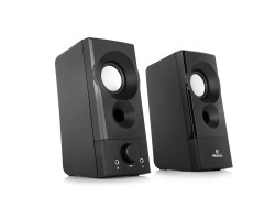 Колонки 2.0 REAL-EL S-90 Black, 2 x 3 Вт, пластиковый корпус, питание от USB, управление спереди