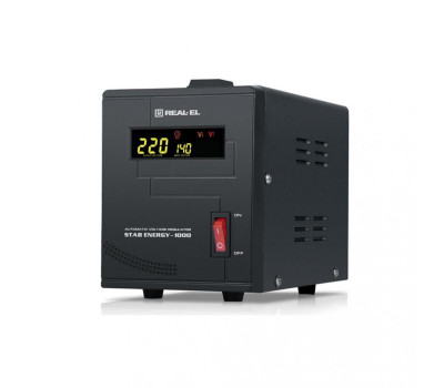Стабілізатор REAL-EL STAB ENERGY-1000 Black, 1000VA, 800W