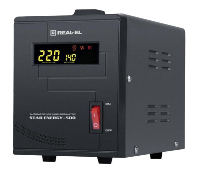 Стабілізатор REAL-EL STAB ENERGY-500 Black, 1000VA, 400W
