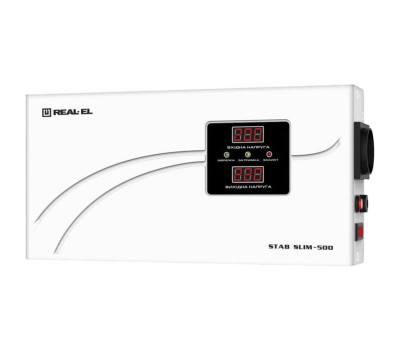 Стабілізатор REAL-EL STAB SLIM-1000 White, 1000VA, 800W