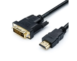 Кабель HDMI > DVI 1.8m ATcom, 2 ferite, black, 24pin, пакет (3808) Кабель HDMI > DVI 1.8m ATcom, 2 ferite, black, 24pin, пакет (3808)