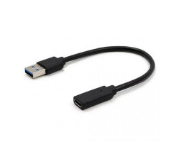 Переходник USB 3.0 > Type-C Cablexpert Black, (USB 3.0 (папа) - Type-C (мама)), (A-USB3-AMCF-01)