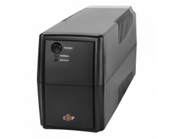 ДБЖ LogicPower LPM-825VA-P, 2 євророзетки, 5 ступ. AVR, 7.5Ач12В, пластиковий корпус, колір чорний