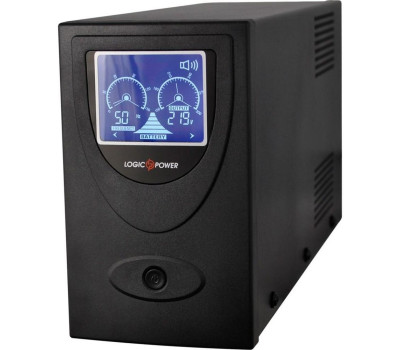 ДБЖ LogicPower UL850VA/ 2 розетки, 5 ступ. AVR, 7.5Ач12В, чорний корпус (1456)