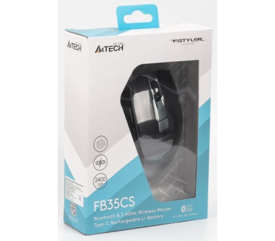 Мышь A4Tech Fstyler FB35CS, Midnight Green, USB, wireless, бесшумная