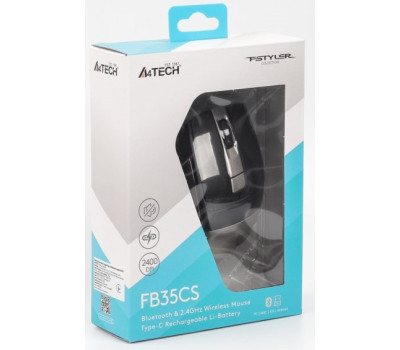 Мышь A4Tech Fstyler FB35CS, Smoky Grey, USB, wireless, бесшумная, оптическая, BT+RF (Combo) Мышь A4Tech Fstyler FB35CS, Smoky Grey, USB, wireless, бесшумная, оптическая, BT+RF (Combo)