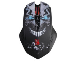 Мышь A4Tech R80 Plus Skul Black, Laser, Wireless+USB, 4000 cpi, Bloody, metal feet, подсветка