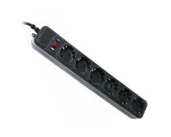 Фильтр сетевой 1.8 м, Gembird, Black, 6 розеток, 10А, выключатель (SPG6-G-6B)