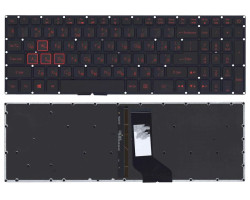 Клавіатура для ноутбука Acer Nitro 5 AN515-51 з підсвічуванням (Light), Black, RU