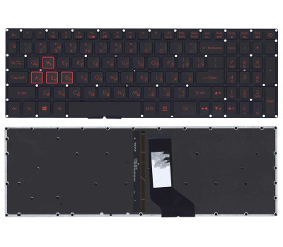 Клавіатура для ноутбука Acer Nitro 5 AN515-51 з підсвічуванням (Light), Black, RU Клавіатура для ноутбука Acer Nitro 5 AN515-51 з підсвічуванням (Light), Black, RU
