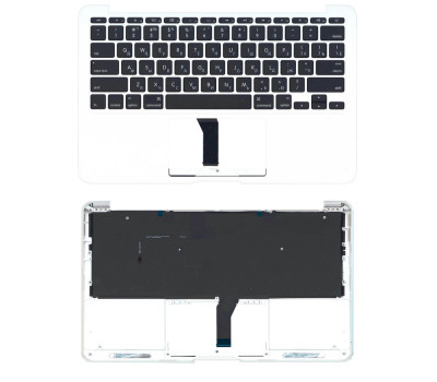 Клавіатура для ноутбука Apple MacBook Air 2013+ (A1465) Black, (Silver TopCase), RU (горизонтальний 