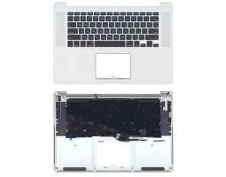 Клавіатура для ноутбука Apple MacBook Pro (A1398) Black, (Silver TopCase), RU (горизонтальний ентер)