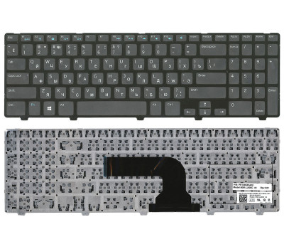 Клавіатура для ноутбука Dell Inspiron (3521, 5521, 3537, 5537) Black, (Black Frame), RU Клавіатура для ноутбука Dell Inspiron (3521, 5521, 3537, 5537) Black, (Black Frame), RU