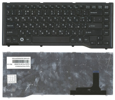 Клавіатура для ноутбука Fujitsu LifeBook (LH532, LH522) Black, (Black Frame) RU