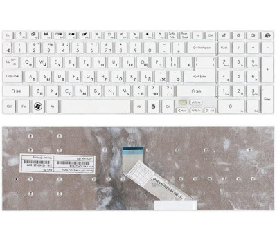 Клавіатура для ноутбука Gateway NV55S, NV57H, NV75S, NV77H White, (No Frame), RU Клавіатура для ноутбука Gateway NV55S, NV57H, NV75S, NV77H White, (No Frame), RU