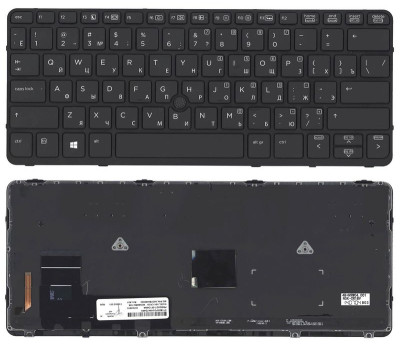 Клавіатура для ноутбука HP EliteBook 820 G1 з підсвічуванням (Light), з вказівником (Point Stick) Bl