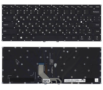 Клавіатура для ноутбука Lenovo (920-13IKB) Black з підсвічуванням (Light), (No Frame) RU