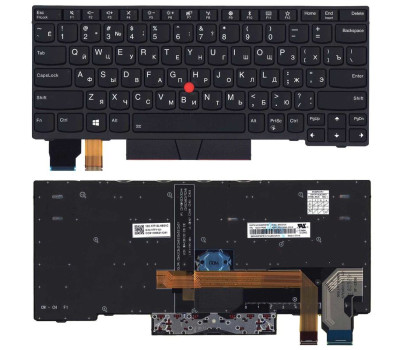 Клавіатура для ноутбука Lenovo (X280) з підсвічуванням (Light), з вказівником (Point Stick) Black, B Клавіатура для ноутбука Lenovo (X280) з підсвічуванням (Light), з вказівником (Point Stick) Black, B