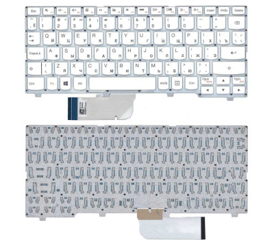 Клавіатура для ноутбука Lenovo IdeaPad (100S-11IBY) White (No Frame), RU