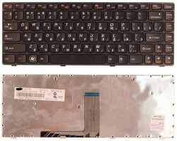 Клавіатура для ноутбука Lenovo IdeaPad (B470, V470) Black, (Black Frame), RU