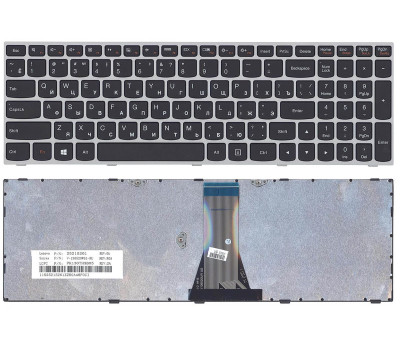 Клавіатура для ноутбука Lenovo IdeaPad (G50-70, G50-30), Black, (Gray Frame)