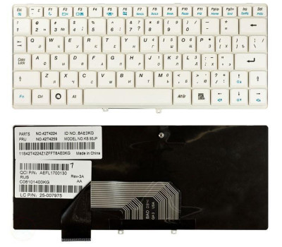 Клавіатура для ноутбука Lenovo IdeaPad (S9, S10) White, RU Клавіатура для ноутбука Lenovo IdeaPad (S9, S10) White, RU