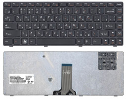 Клавіатура для ноутбука Lenovo IdeaPad (Y480) Black, (Black Frame), RU