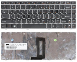 Клавіатура для ноутбука Lenovo IdeaPad (Z450, Z460, Z460A, Z460G) Black, (Gray Frame), RU