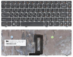 Клавіатура для ноутбука Lenovo IdeaPad (Z450, Z460, Z460A, Z460G) Black, (Gray Frame), RU
