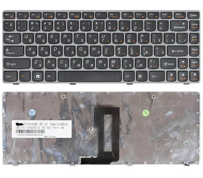 Клавіатура для ноутбука Lenovo IdeaPad (Z450, Z460, Z460A, Z460G) Black, (Gray Frame), RU