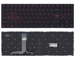 Клавіатура для ноутбука Lenovo Legion (Y520, Y520-15IKB) Black з підсвічуванням (Red Light), (No Fra